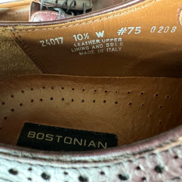 Vintage Brown Leather Bostonian High End Oxford Dress Shoes Men’s 10.5 MINTY - Picture 7 of 8